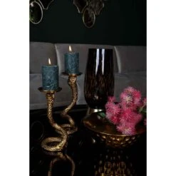 PTMD Eliza Ronde Kandelaar - H30 X Ø10 Cm - Aluminium - Goud -Huisdecoratie 10164982