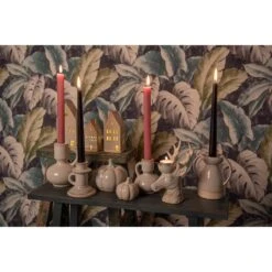 Clayre & Eef Kandelaar 11 Cm Beige Porselein Kaarsenstandaard -Huisdecoratie 10253976