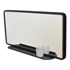 LOFT42 Industry Spiegel Rechthoek Met Planchet - Metaal - Mat Zwart -Huisdecoratie 10419995