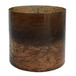 PTMD Hurricane Windlicht - H20 X Ø20 Cm - Glas - Bruin