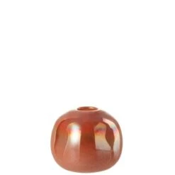 J-Line Vaas Bol Glas Rood Small