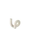 J-Line Kaarsenhouder Torsie 1 Candle Keramiek Wit -Huisdecoratie 10841460