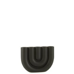 J-Line Kaarsenhouder Boog 5Kaars Keramiek Zwart