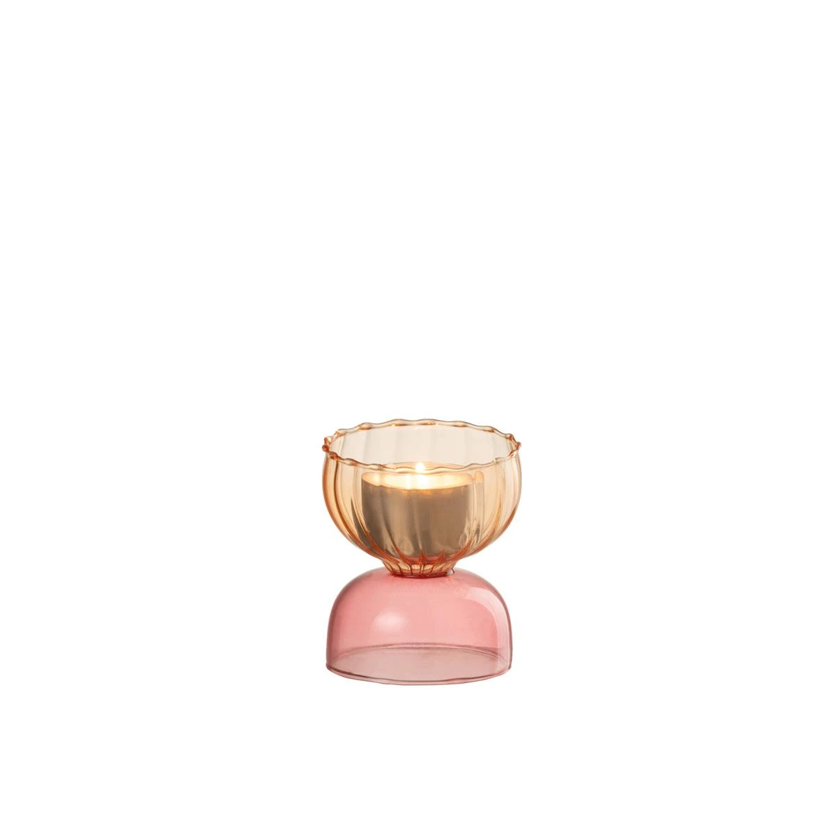 J-Line Kaarshouder Halve Ballen Glas Licht Oranje|Roze 4 J-Line Kaarshouder Halve Ballen Glas Licht Oranje|Roze - Afbeelding 2