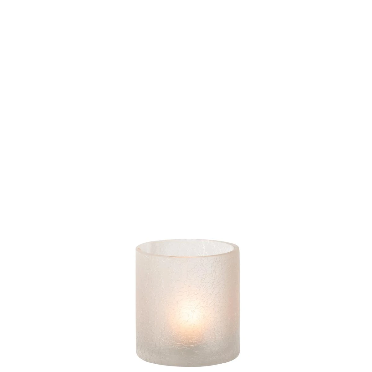 J-Line Windlicht Cilinder Craquele Glas Frosted Wit Small 4 J-Line Windlicht Cilinder Craquele Glas Frosted Wit Small - Afbeelding 2