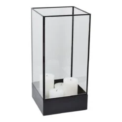 LOFT42 Liva Windlicht - Zwart - Metaal - 45x21x21 -Huisdecoratie 11060877