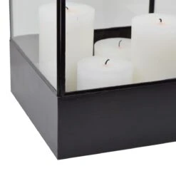 LOFT42 Liva Windlicht - Zwart - Metaal - 45x21x21 -Huisdecoratie 11060880