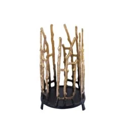 PTMD Aike Windlicht - 20x20x36 Cm - Aluminium - Goud -Huisdecoratie 11071730