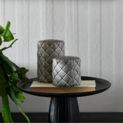 Riviera Maison Stompkaars Beige, Ruiten Print - Padded (ØxH) 9.5x10 -Huisdecoratie 11086691