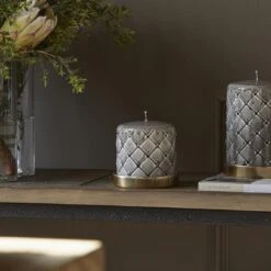 Riviera Maison Stompkaars Beige, Ruiten Print - Padded (ØxH) 9.5x10 -Huisdecoratie 11086703