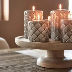 Riviera Maison Stompkaars Beige, Ruiten Print - Padded (ØxH) 9.5x10 -Huisdecoratie 11086716