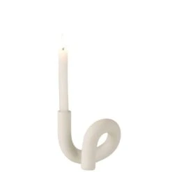 J-Line Kaarsenhouder Torsie 1 Candle Keramiek Wit 7 J-Line Kaarsenhouder Torsie 1 Candle Keramiek Wit -Huisdecoratie 11241669