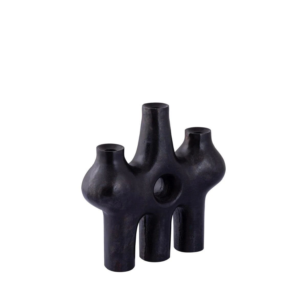 PTMD Kandelaar Marcie - 31x9x30 Cm - Aluminium - Zwart 4 PTMD Kandelaar Marcie - 31x9x30 Cm - Aluminium - Zwart - Afbeelding 2