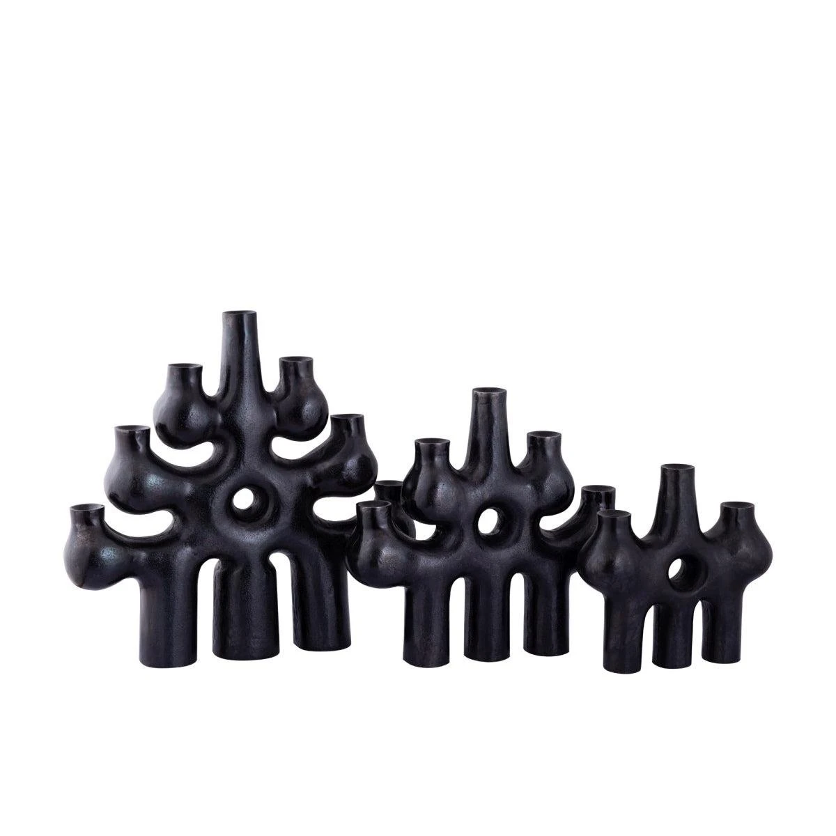 PTMD Kandelaar Marcie - 31x9x30 Cm - Aluminium - Zwart 5 PTMD Kandelaar Marcie - 31x9x30 Cm - Aluminium - Zwart - Afbeelding 3