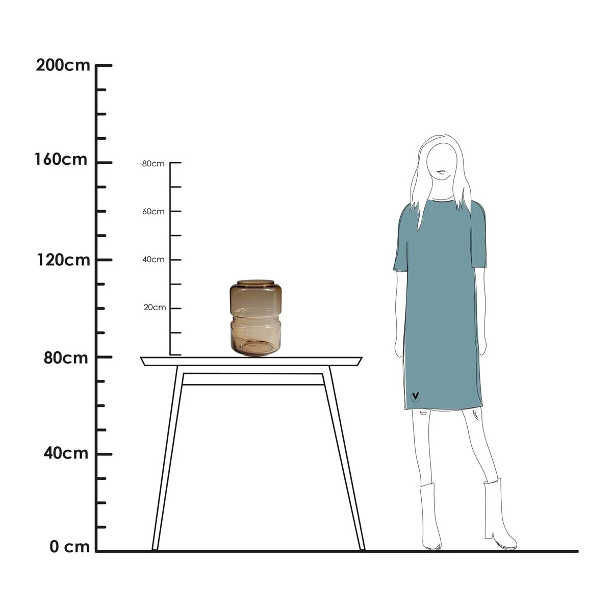 Vase The World Warta Vaas Ø 22 Cm - Taupe 5 Vase The World Warta Vaas Ø 22 Cm - Taupe - Afbeelding 3