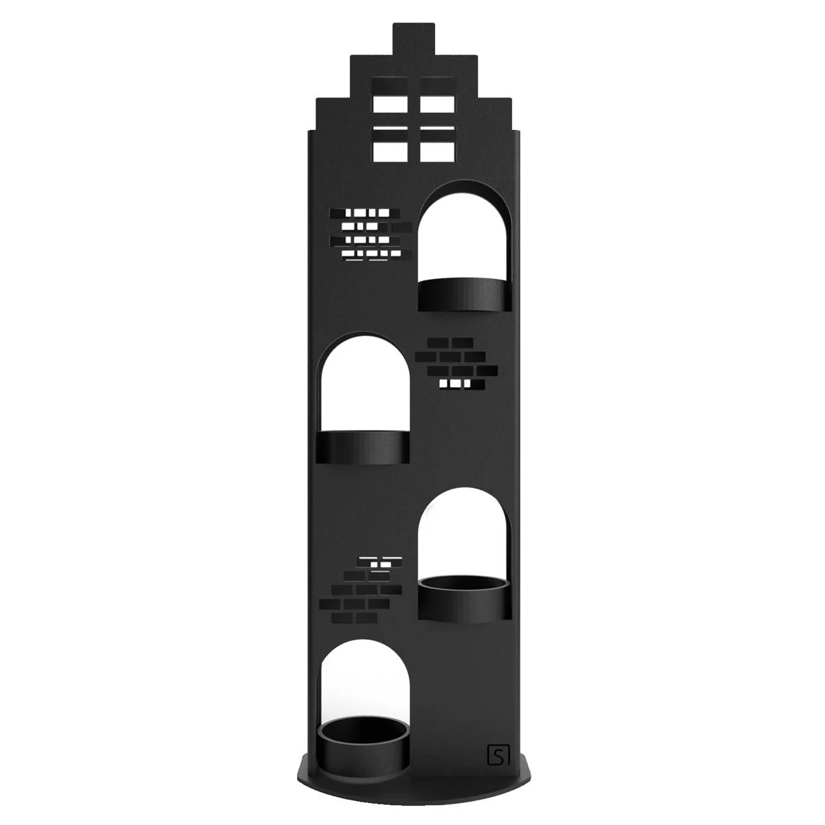 Steellish Grachtenpand Theelichthouder Large Zwart 3 Steellish Grachtenpand Theelichthouder Large Zwart