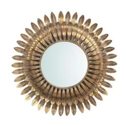 PTMD Terres Ronde Spiegel - 54,5 X 3 X 54,5 Cm - Metaal - Goud