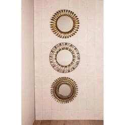 PTMD Genuvo Ronde Spiegel - 56 X 9,5 X 56 Cm - Metaal - Goud 7 PTMD Genuvo Ronde Spiegel - 56 X 9,5 X 56 Cm - Metaal - Goud -Huisdecoratie 11449644