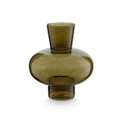 Vtwonen Glazen Vaas - Groen - Glas - 23x27 Cm -Huisdecoratie 9466552