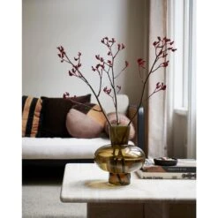 Vtwonen Glazen Vaas - Groen - Glas - 23x27 Cm -Huisdecoratie 9495306