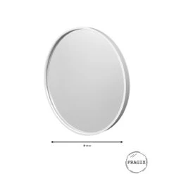 Fragix Boston Wandspiegel Rond - Wit - Metaal - Ø45cm -Huisdecoratie 9660575