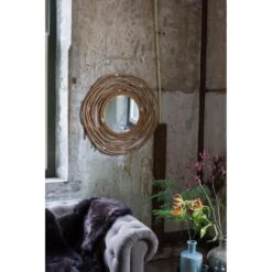 Dutchbone Kubu Spiegel - Ø 75 Cm -Huisdecoratie 9961932